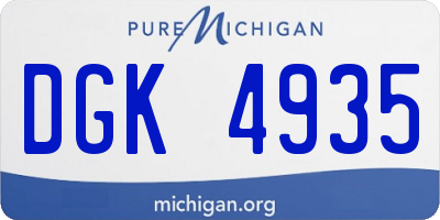 MI license plate DGK4935