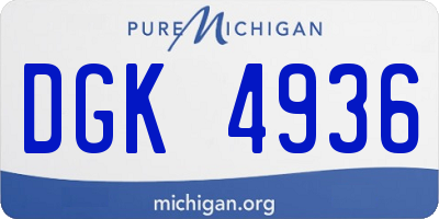 MI license plate DGK4936