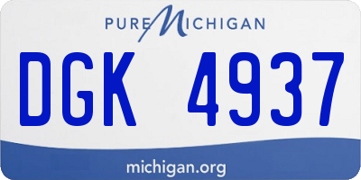 MI license plate DGK4937