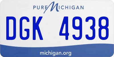 MI license plate DGK4938