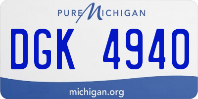 MI license plate DGK4940