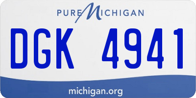 MI license plate DGK4941