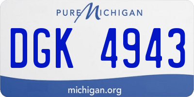 MI license plate DGK4943