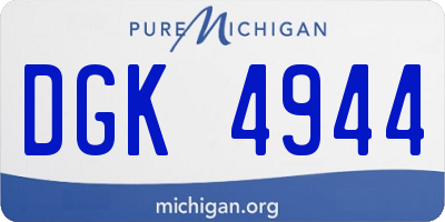 MI license plate DGK4944