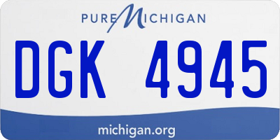 MI license plate DGK4945