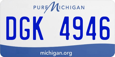 MI license plate DGK4946