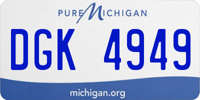 MI license plate DGK4949