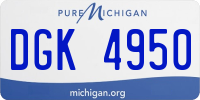MI license plate DGK4950
