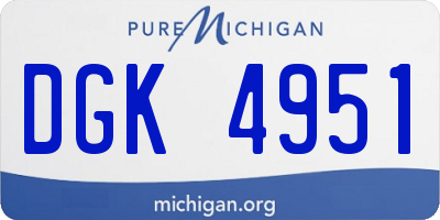 MI license plate DGK4951