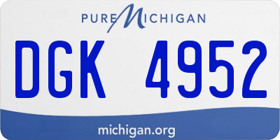 MI license plate DGK4952