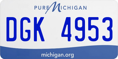 MI license plate DGK4953