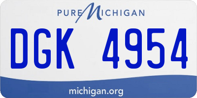 MI license plate DGK4954