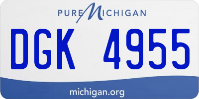 MI license plate DGK4955