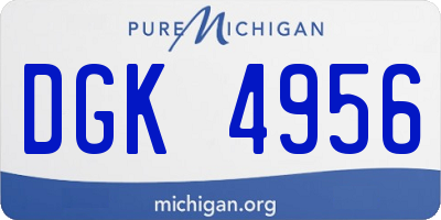 MI license plate DGK4956