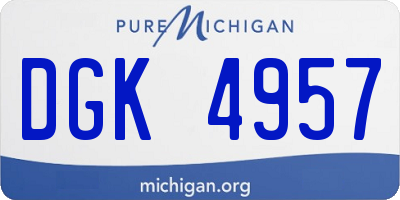 MI license plate DGK4957