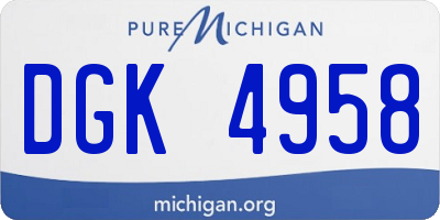 MI license plate DGK4958