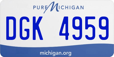 MI license plate DGK4959