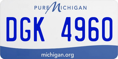 MI license plate DGK4960