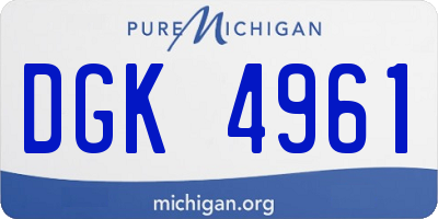MI license plate DGK4961