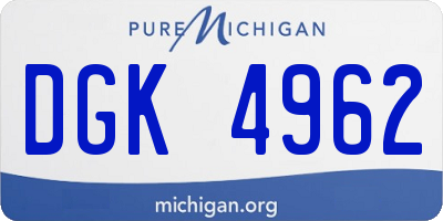 MI license plate DGK4962