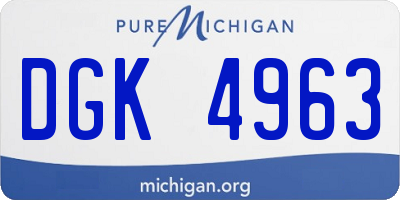 MI license plate DGK4963