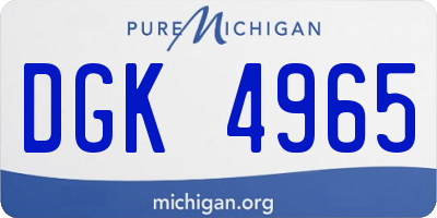 MI license plate DGK4965