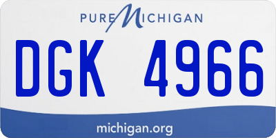 MI license plate DGK4966