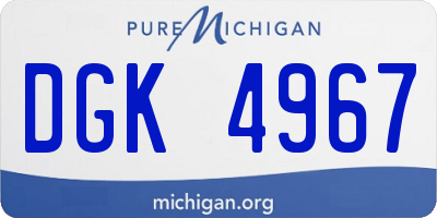 MI license plate DGK4967