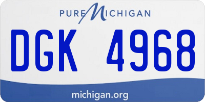 MI license plate DGK4968