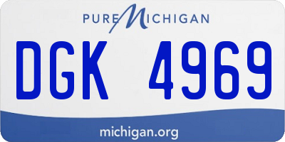 MI license plate DGK4969