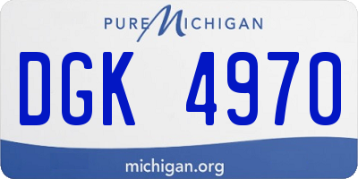 MI license plate DGK4970