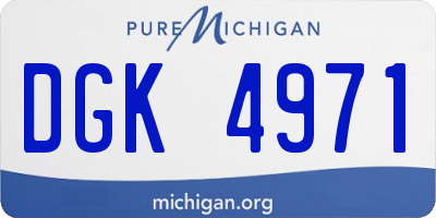 MI license plate DGK4971