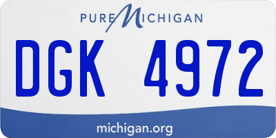 MI license plate DGK4972