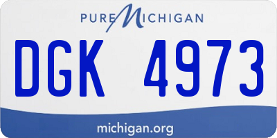 MI license plate DGK4973