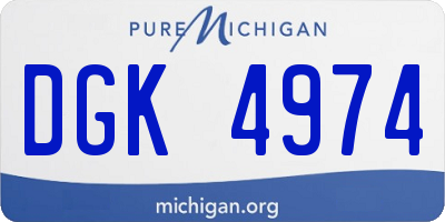 MI license plate DGK4974