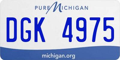 MI license plate DGK4975