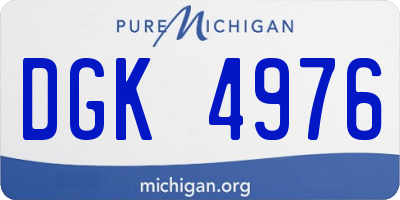 MI license plate DGK4976