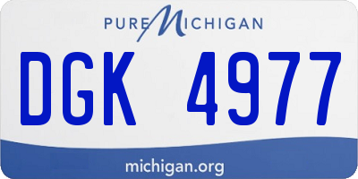 MI license plate DGK4977