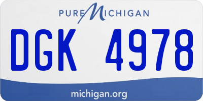 MI license plate DGK4978