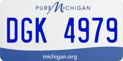 MI license plate DGK4979