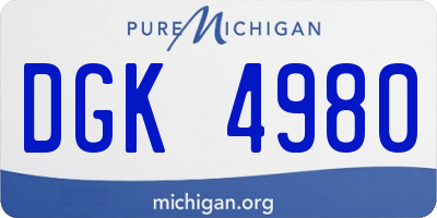 MI license plate DGK4980