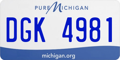 MI license plate DGK4981