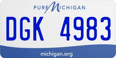MI license plate DGK4983