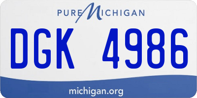 MI license plate DGK4986