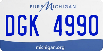 MI license plate DGK4990
