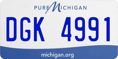 MI license plate DGK4991