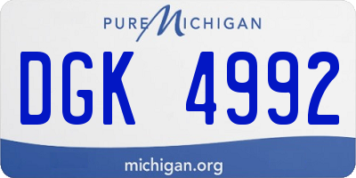 MI license plate DGK4992