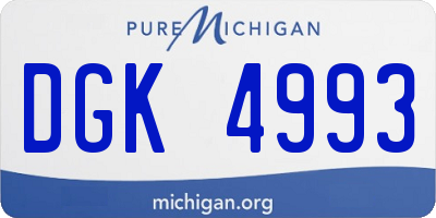 MI license plate DGK4993