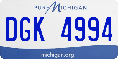 MI license plate DGK4994