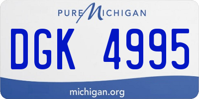 MI license plate DGK4995